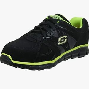 Skechers for Work Mens 77068/bklm Synergy Ekron SIZE 9 LACE UP LEATHER